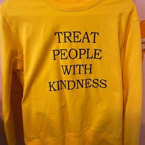 Yellow “Treat People With Kindness” crewneck